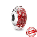 Colorful Heart Murano Glass Charm - Sterling Silver Pandora Jewelry Piece  ourlum.com LLZ008-RD  