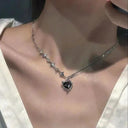 Luxury Zircon Star Pendant Necklace for Women - Elegant Fashion Jewelry Gift  ourlum.com AY5717202AY  