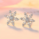 Starlight Elegance Silver Star Stud Earrings Dazzling Zircon Design