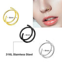 1PC 316L Stainless Steel Double Spiral Nose Hoop Ring