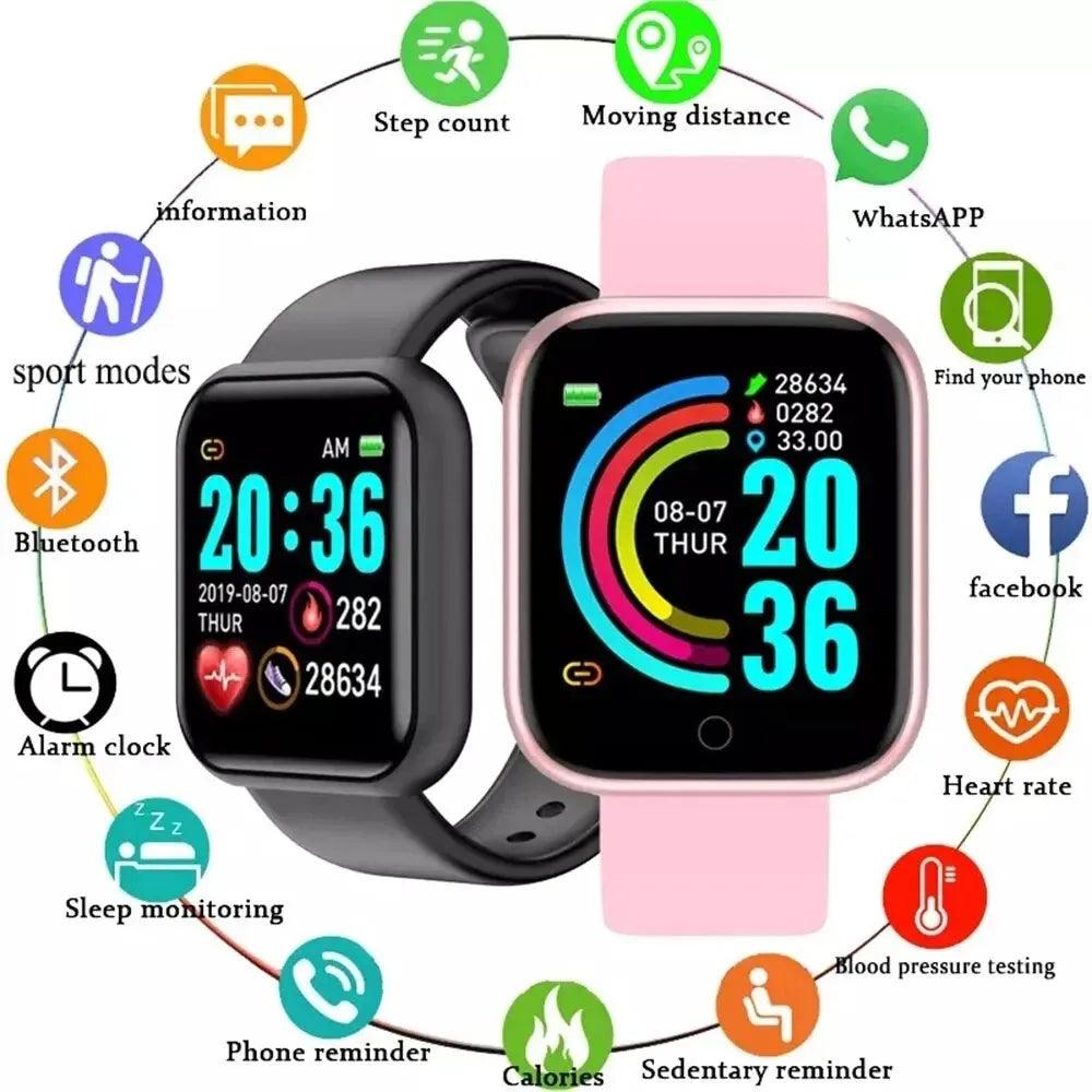 Smart Fitness Tracker Watch with Health Monitoring and Multiple Sports Modes - Y68 Smartwatch D20  ourlum.com   