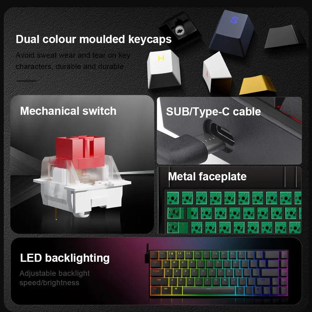 E-YOOSO Z686 RGB Mechanical Keyboard: Customizable Red Switches  ourlum.com   