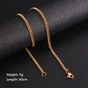 Skyrim Fashion 60cm Long Box Chain Necklace Men Jewelry