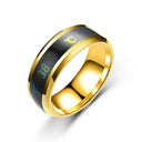 Smart Sensor Body Stainless Steel Love Band Ring With Temperature Measurement