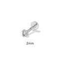 1PCS Piercing Earrings 925 Sterling Silver Stud Earring Bling Zircon