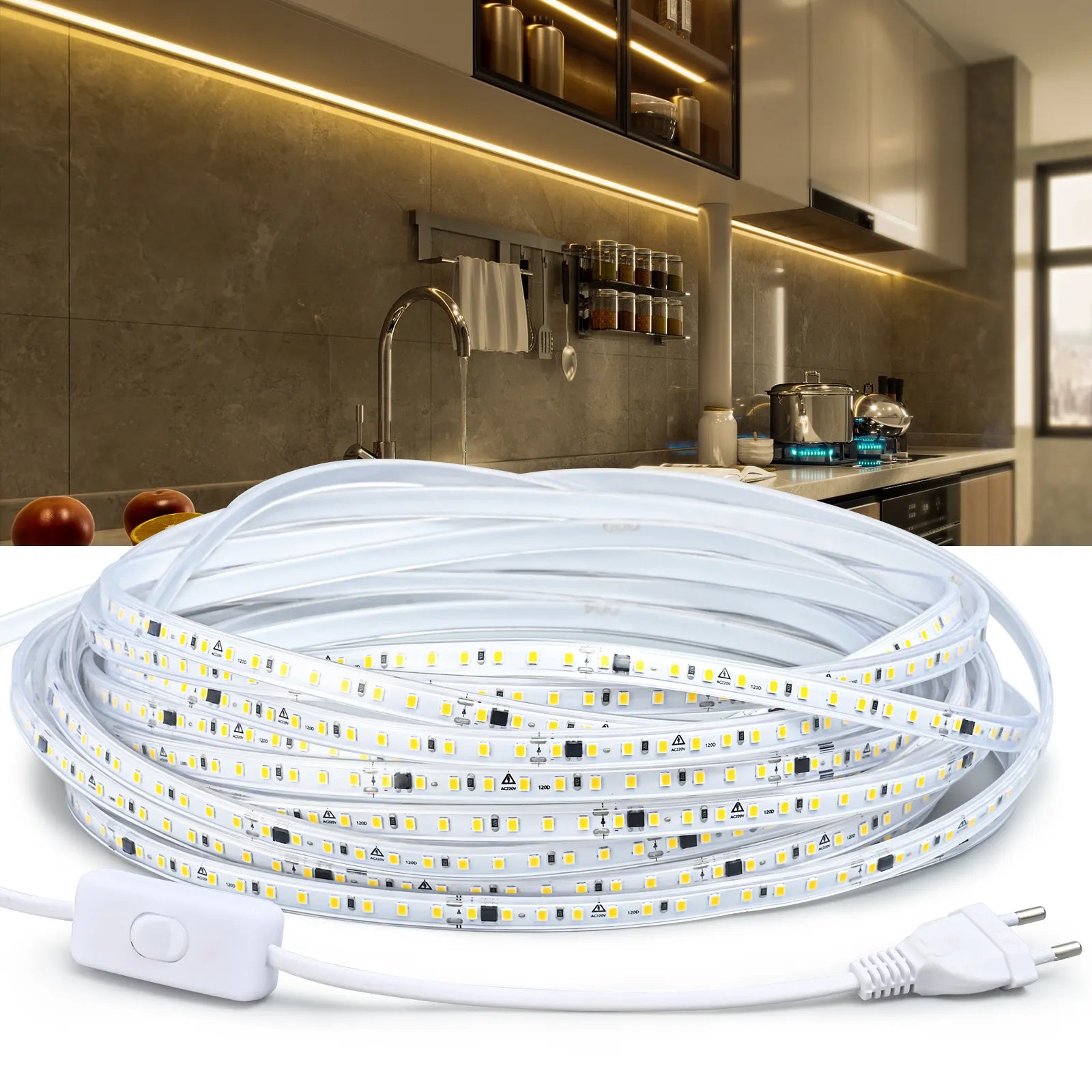 LED Strip Light: Brighten Home with Waterproof High Brightness LEDs  ourlum.com White 6000K 10M 