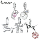 Pet Dog Charm Bracelet: Sterling Silver Poodle Dachshund