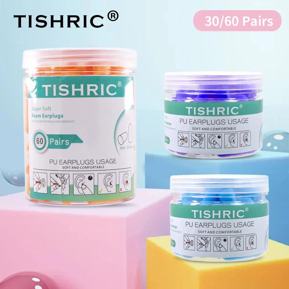 TISHRIC Earplugs: Premium Noise Reduction Soft Sponge Ear Plugs - Peaceful Sleep  ourlum.com   