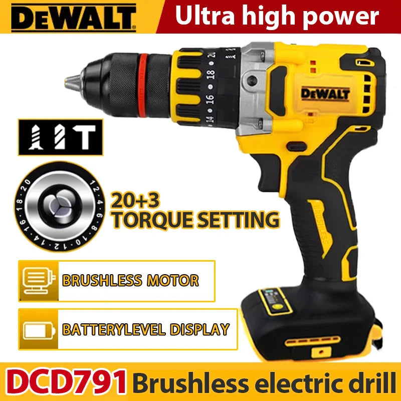 Dewalt DCD791 13MM Brushless Tools Electric Drill Cordless Chuck Impact Drill Wireless Drills Power Tool For Dewalt 20V Battery