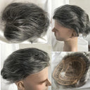 Premium Grey Lace Front Hairpiece for Men Natural Look