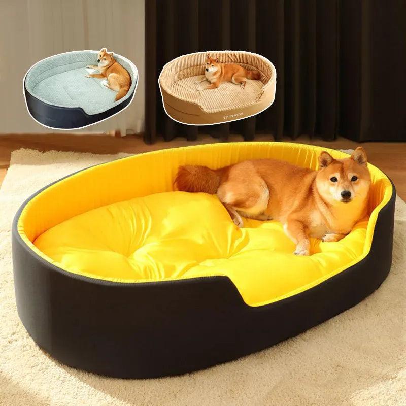 Pet Dog Bed: Cozy Sherpa Fleece Round Design Kennel for Restful Sleep.  ourlum.com   