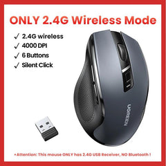 UGREEN Bluetooth Wireless Mouse: Silent Ergonomic 4000DPI for MacBook