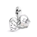 Sterling Silver Dog Charm Bead for Pandora Bracelet Jewelry