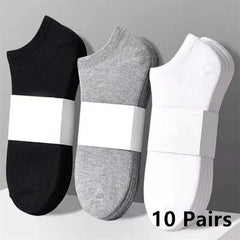 Men's Boat Socks Bundle: Stylish Breathable Pack - Black, White, Grey