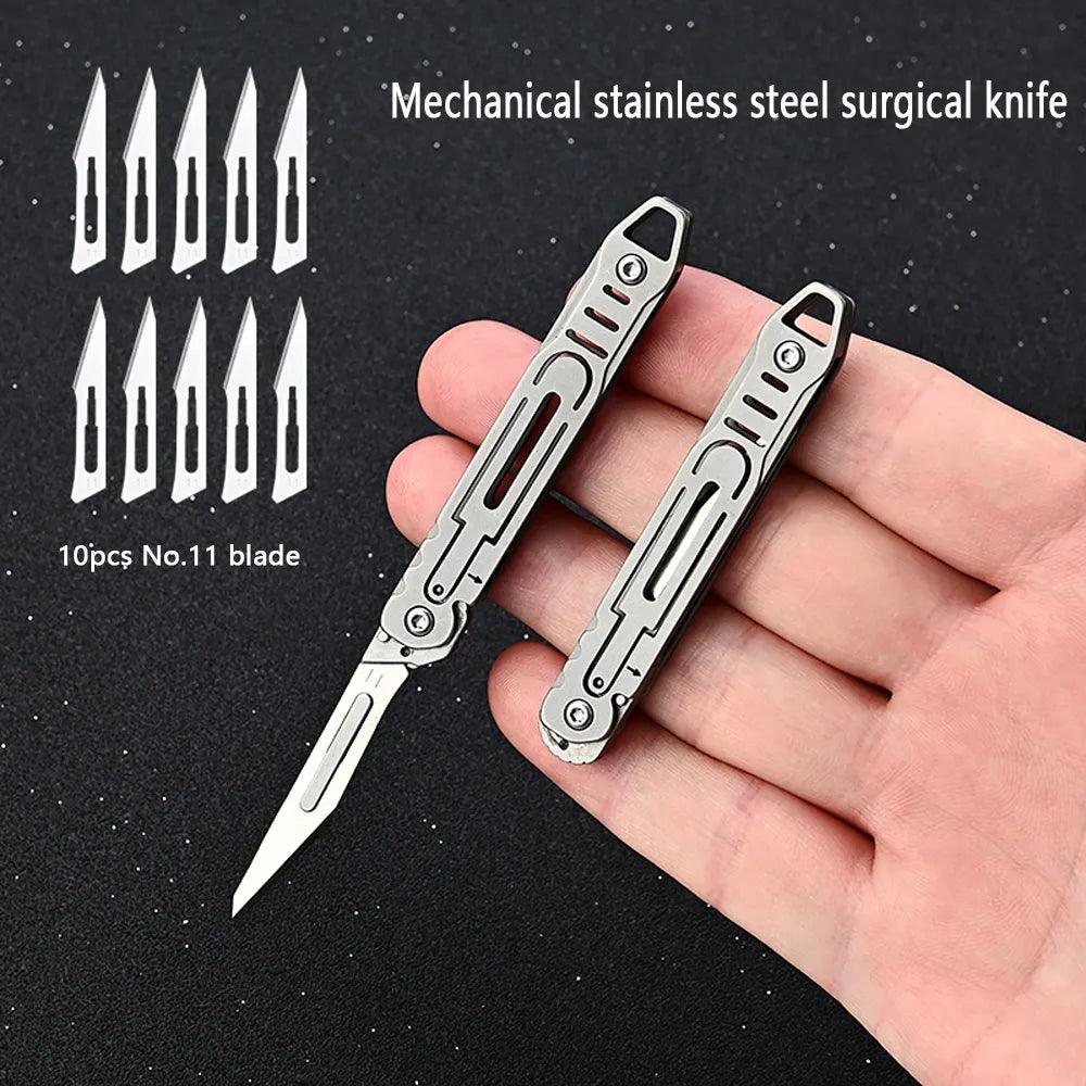 Stainless Steel Folding Scalpel Knife: Precision Cutting Tool for Outdoor Activities  ourlum.com   