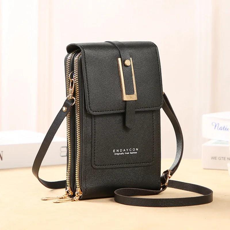 Touch Screen Leather Crossbody Wallet for Women - Stylish and Functional  ourlum.com   