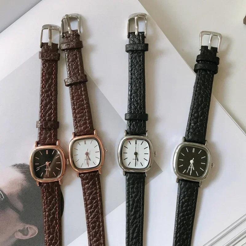 Elegant Women's Vintage Leather Strap Wristwatch with Chic Dial  ourlum.com   