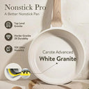 Nonstick White Granite Cookware Set Induction Safe 3-7 Piece