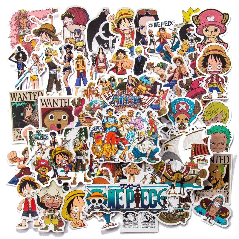 One Piece Luffy Anime Stickers Set - 50/100 Pcs Waterproof Graffiti Decals for Notebook, Skateboard, Laptop, and More  ourlum.com   