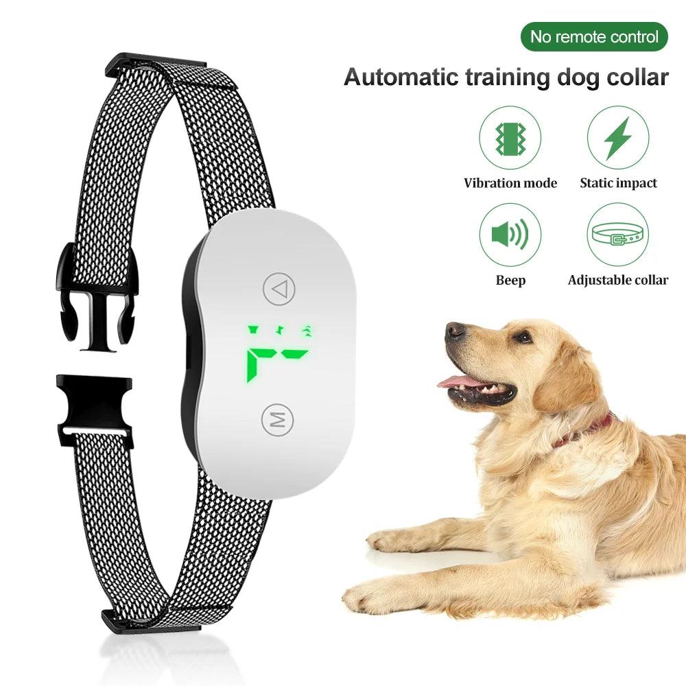 Smart Bark Stopper Dog Collar: Rechargeable HD Digital Display Waterproof Training  ourlum.com   