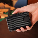 Leather Slim Wallet for Men with Money Clip RFID Blocking