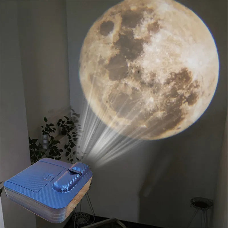 Aurora Moon Galaxy Projection Lamp Creative Atmosphere Night Light Ground Projector Photo Lamp for Birthday Gift  ourlum.com   