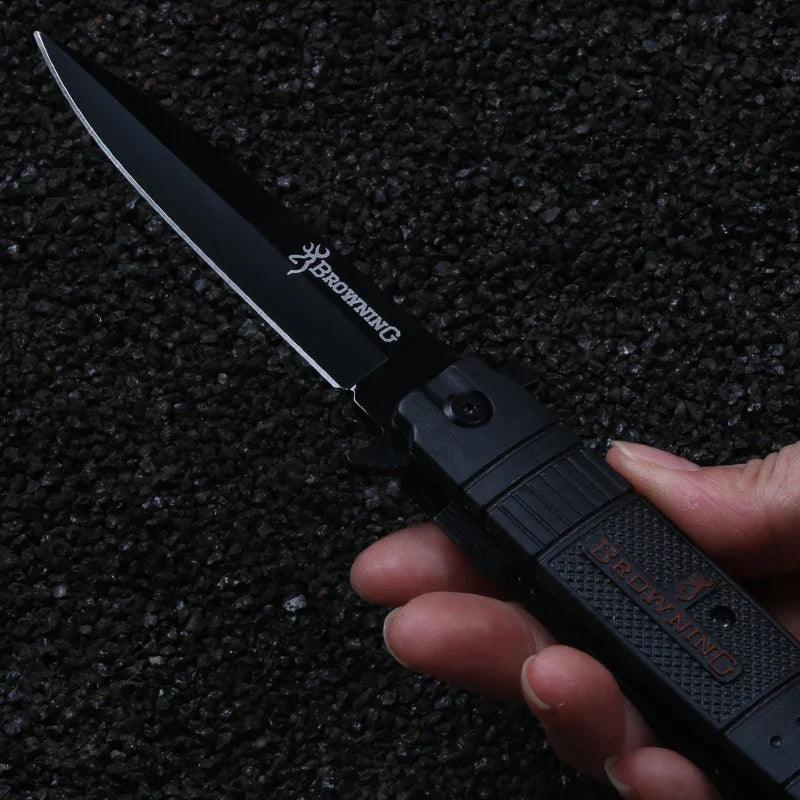 Stainless Steel Folding Knife: Durable BBQ & Camping Tool with Sharp Blade  ourlum.com   