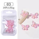 Auroras Butterfly 3D Nail Art Jewelry Unique Acrylic Beads Kit