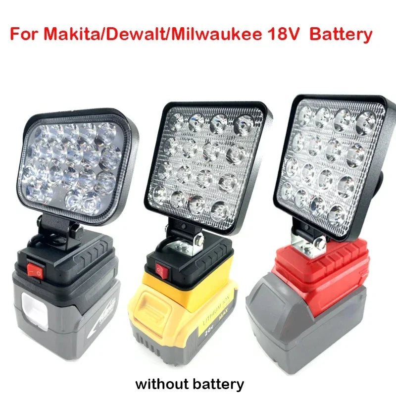 18V LED Work Light for Makita/Dewalt/Milwaukee - Portable Emergency Flood Lamp