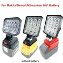 18V LED Work Light for Makita Dewalt Milwaukee Flood Lamp