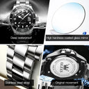 OLEVS Men's Stainless Steel Business Waterproof Watch Stylish Quartz