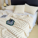 New Artificial Rabbit Plush Warm Blanket Soft Coral Fleece