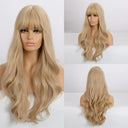 Blonde Long Wavy Synthetic Hair Wig with Bangs - Premium Quality Afro Female Cosplay Wig  ourlum.com LC270-1  