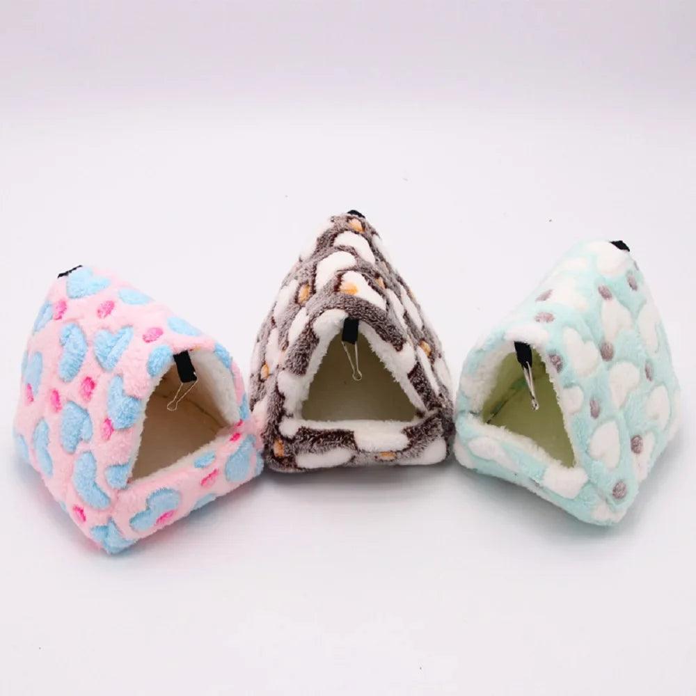 Heart Plush Bird Hammock Nest for Small Pets - Winter Comfort & Warmth  ourlum.com   