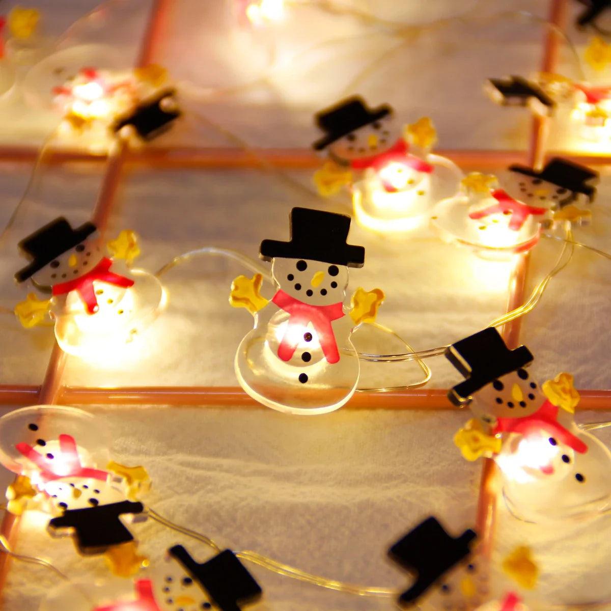 Santa Claus Snowman Elk Christmas String Lights: Festive Xmas Ornaments & Decor.  ourlum.com   