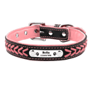 Personalized Leather Dog Collar with Custom Engraving - Adjustable for Small to Large Breeds  ourlum.com Pink XS(8.1-11in) 