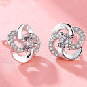 Starlight Elegance Silver Star Stud Earrings Dazzling Zircon Design