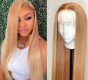 #27 Honey Blonde Lace Front Human Hair Wig 13x4 HD Transparent