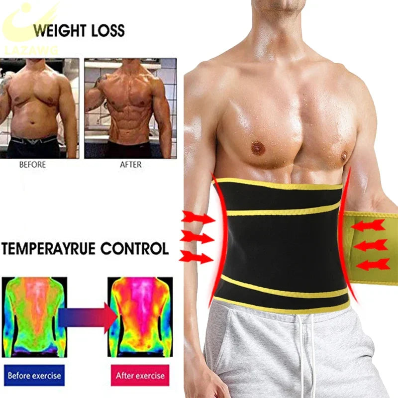 Neoprene Men's Waist Trainer for Fat Burning & Slimming - LAZAWG Shapewear Belt