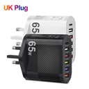 5-Port USB Wall Charger with PD Fast Charging for  iPhone 13 Samsung - QC 3.0 Plug Adapter  ourlum.com UK Plug Black 