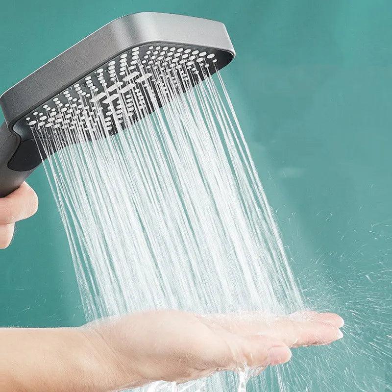 4 Mode Adjustable Rainfall Showerhead with High Pressure and Water Saving Features  ourlum.com   