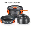 Compact Aluminum Camping Cookware Set with Teapot and Frying Pan