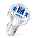 Car Charger Dual USB Ports Super Fast Charging Digital Display Adapter for IPhone Samsung   ourlum.com 4USB - 3.1A  White  