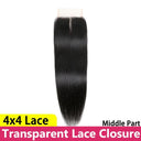 HD Transparent Lace Brazilian Straight Hair Frontal Remy Quality