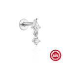 CANNER 1PC Ins Simple Flat Head Stud Earring Women 925 Silver