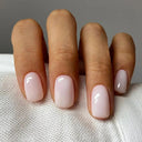 French False Nails Chic Nude White Short Square Tips Glue