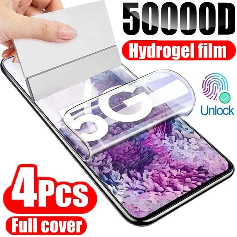 4-Pack Hydrogel Screen Protectors for Samsung Galaxy & Note Series - Crystal Clear HD Film  ourlum.com For Samsung S24 4Pcs Hydrogel Film 