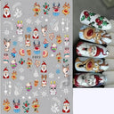 Festive Santa & Snowman Nail Art Stickers for Manicures