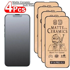 Soft Matte Ceramic iPhone Screen Protectors: Ultimate 4-Piece Pack