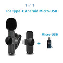 Pro Wireless Lavalier Mic: Premium Audio Recording Experience  ourlum.com 1in1TypeC-Micro-USB  